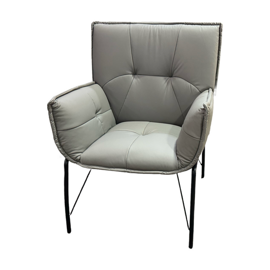 85174 - Gray PU Biscuit Back Chair 27x22x36
