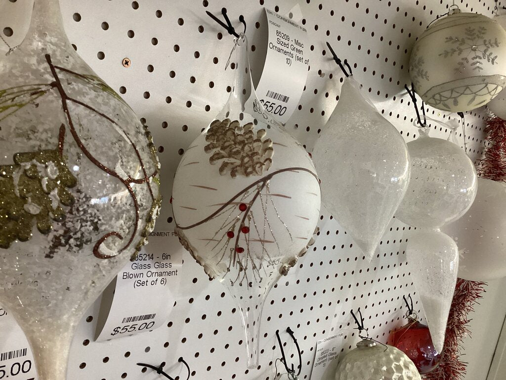 85214 - 6in Hand Blown Glass Ornament (Set of 6)