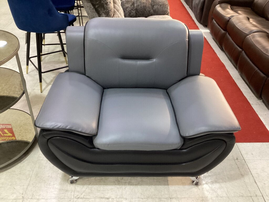 Metro Gray & Black Chair 45x29x33 (531012)