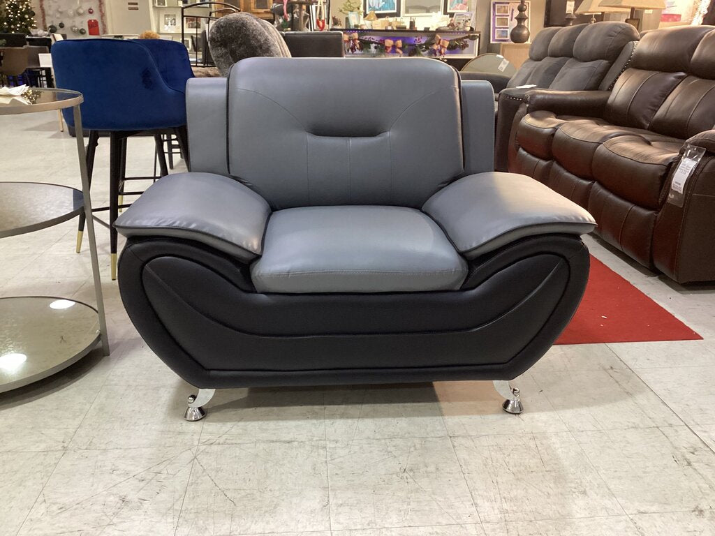 Metro Gray & Black Chair 45x29x33 (531012)