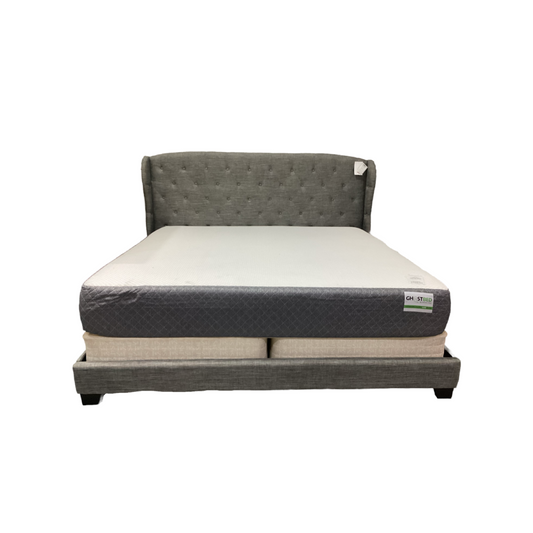 85228 - Alton Gray Fabric King Bedframe 79x85x51