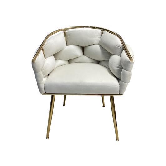 85176 Beige Velvet Accent Chair 21x19x28