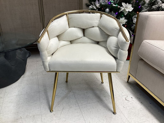 85176 Beige Velvet Accent Chair 21x19x28