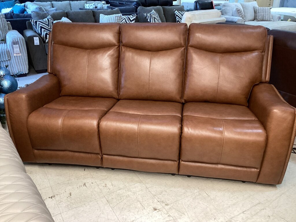 85252 - Natalia Brown Leather Power Sofa 83x31x38