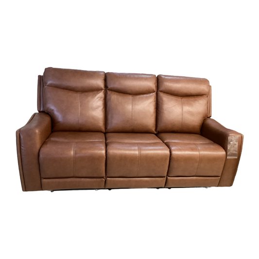 85252 - Natalia Brown Leather Power Sofa 83x31x38