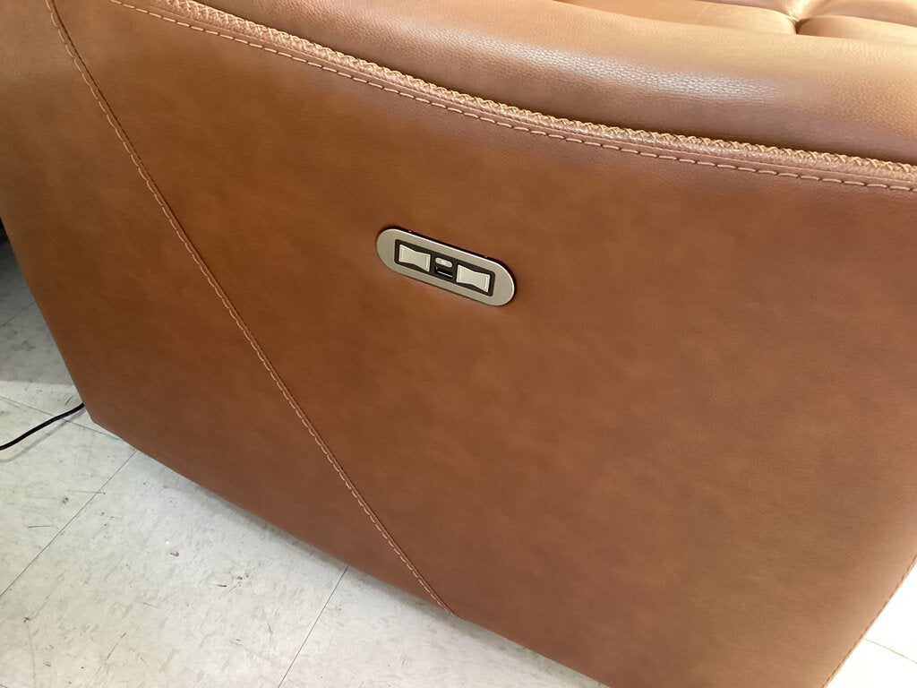 85252 - Natalia Brown Leather Power Sofa 83x31x38