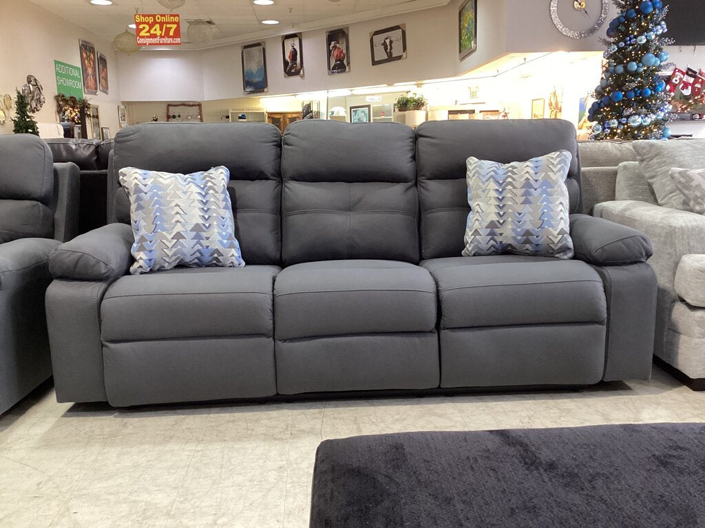 Porschia Gray NEW Reclining Sofa 90x39x42