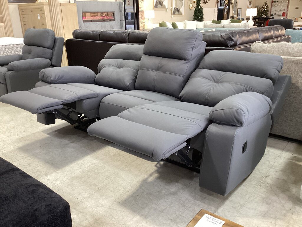 Porschia Gray NEW Reclining Sofa 90x39x42
