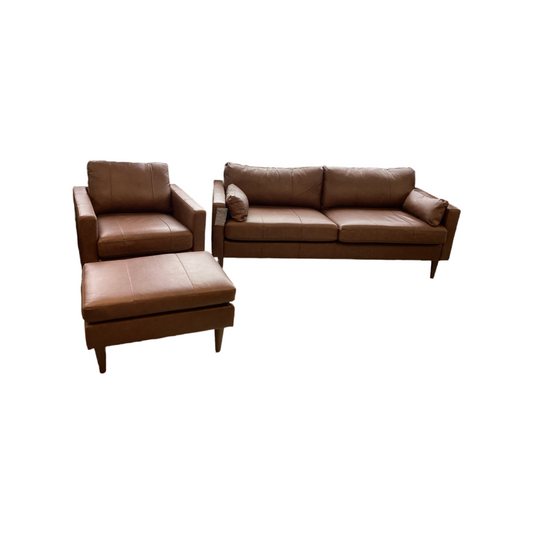 85262 Trafton Leather Sofa, Chair, & Ottoman (s81x34x35 c33x34x35 o32x24x18)