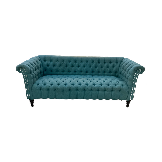 85274 - Barneyville Modern Chesterfield Teal Sofa 72x30x28