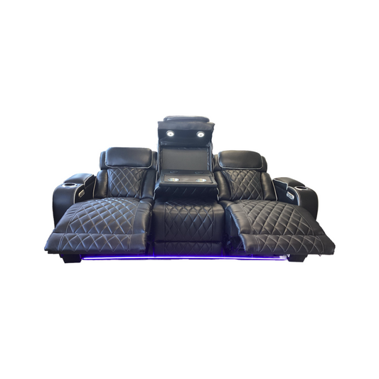 Titan Black NEW Power Motion Sofa w/Power Headrest, LED - 84x36x41 (668290)