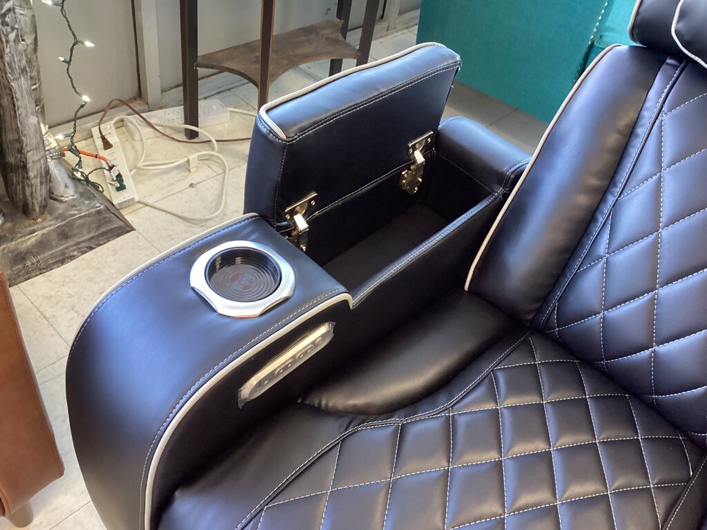 Titan Black NEW Power Motion Sofa w/Power Headrest, LED - 84x36x41 (668290)