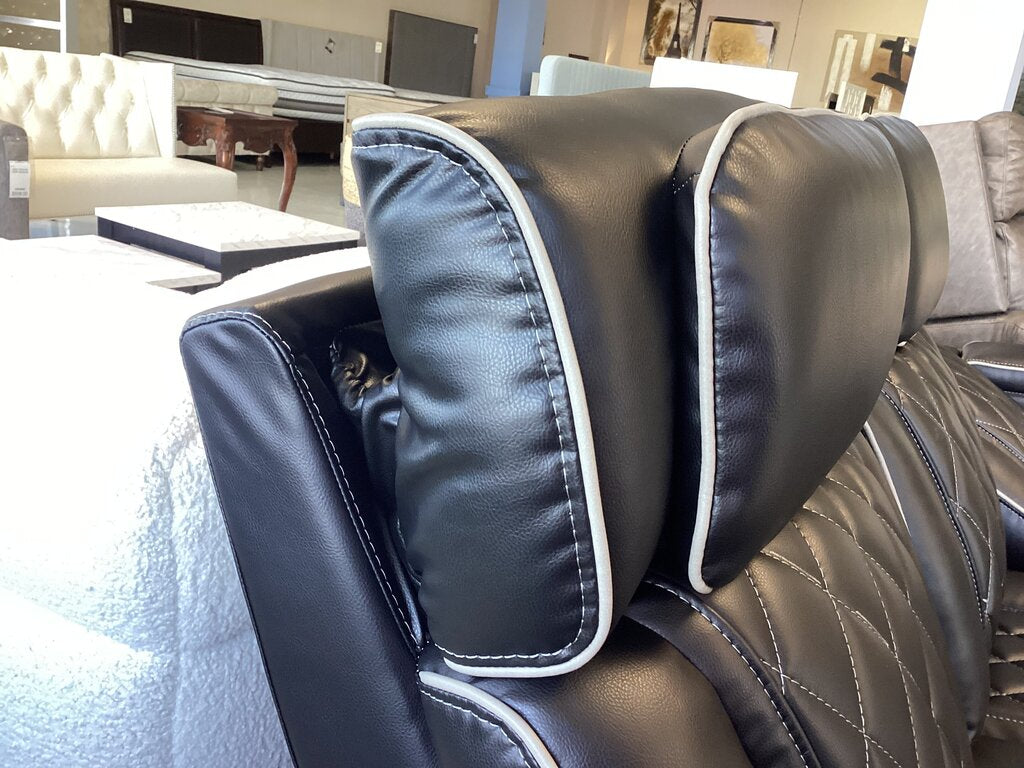 Titan Black NEW Power Motion Sofa w/Power Headrest, LED - 84x36x41 (668290)