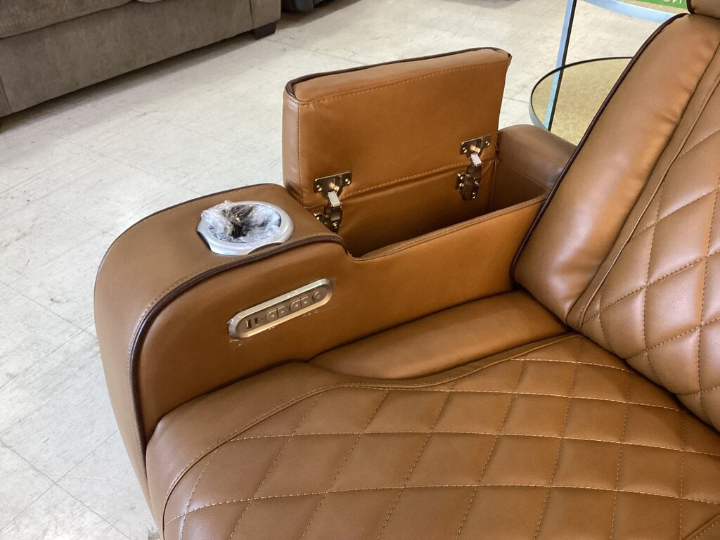 Titan Brown New Power Motion Sofa w/Power Headrest, LED 84x36x41 (668390)