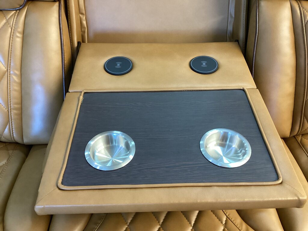 Titan Brown New Power Motion Sofa w/Power Headrest, LED 84x36x41 (668390)