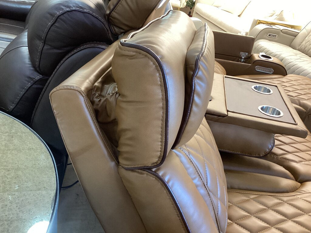 Titan Brown New Power Motion Sofa w/Power Headrest, LED 84x36x41 (668390)