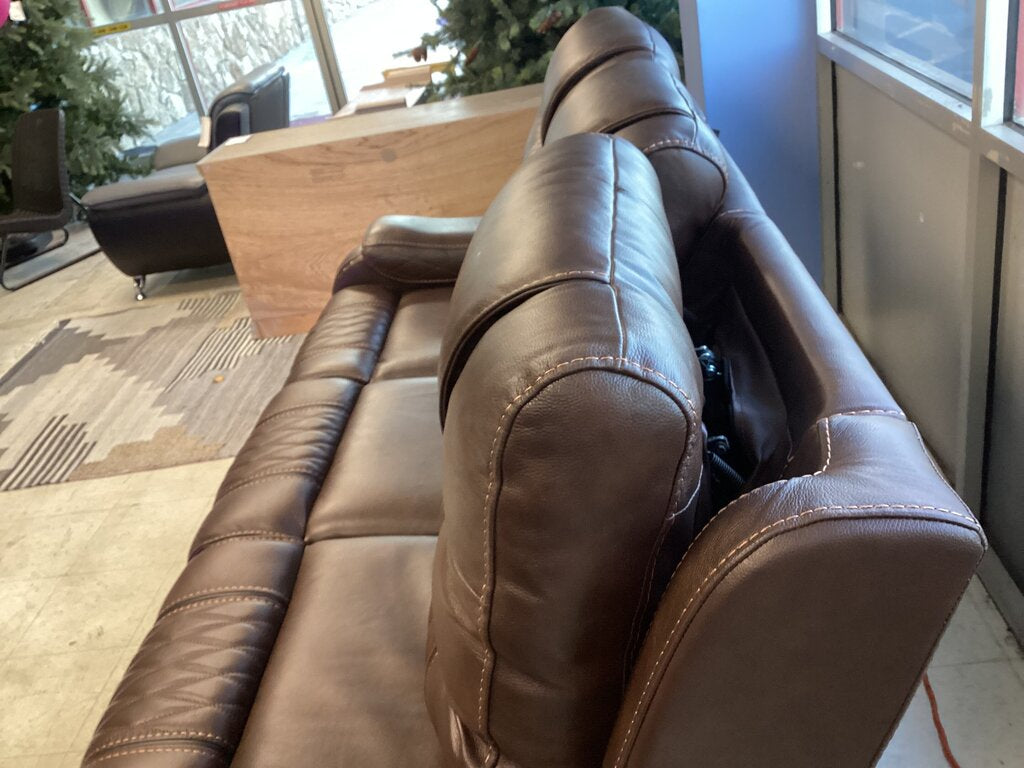 85308 Heritage Leather Yosemite Leather Power Motion Sofa W / Adj Headrest 87x42x42