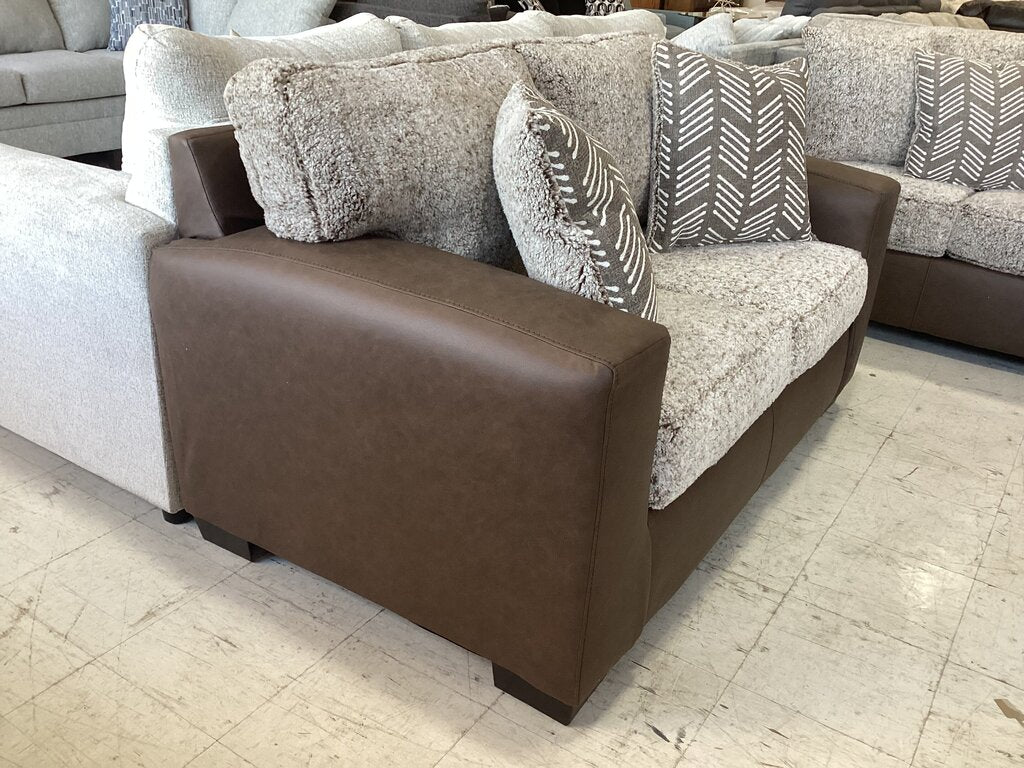 Shearling Mocha NEW Loveseat 66x37x38