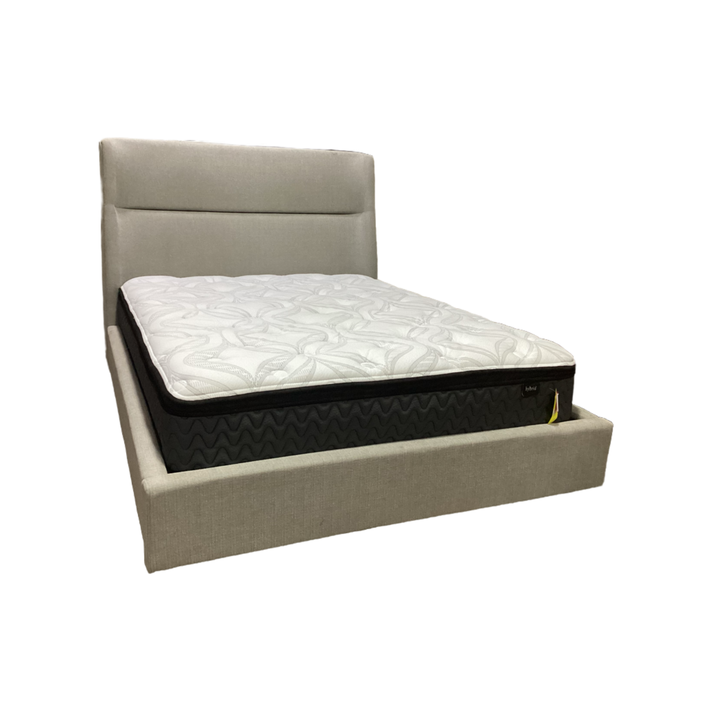85355 - Gray Upholstered Platform Bedframe 63x93x50
