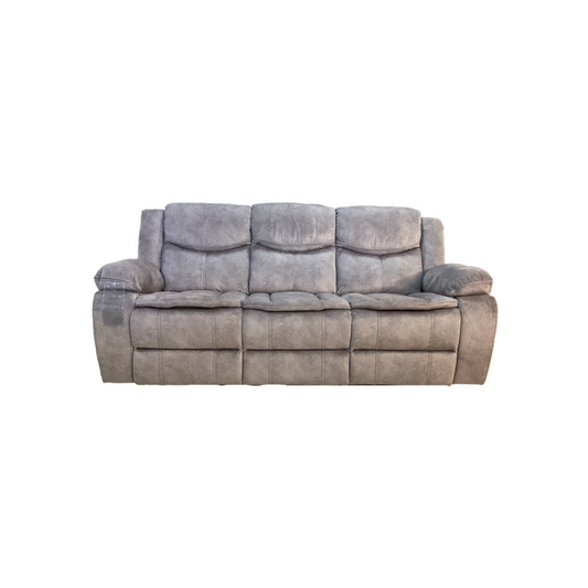 Emerson Silver Gray NEW Motion Reclining Sofa w/Drop Down Tray 86x30x40 -(665020)