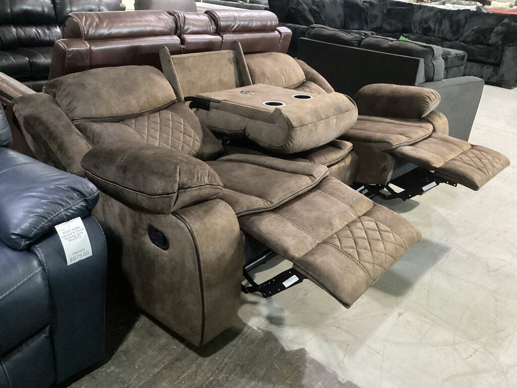 Silverado Brown Brown Motion Sofa 85x34x40 (660320)