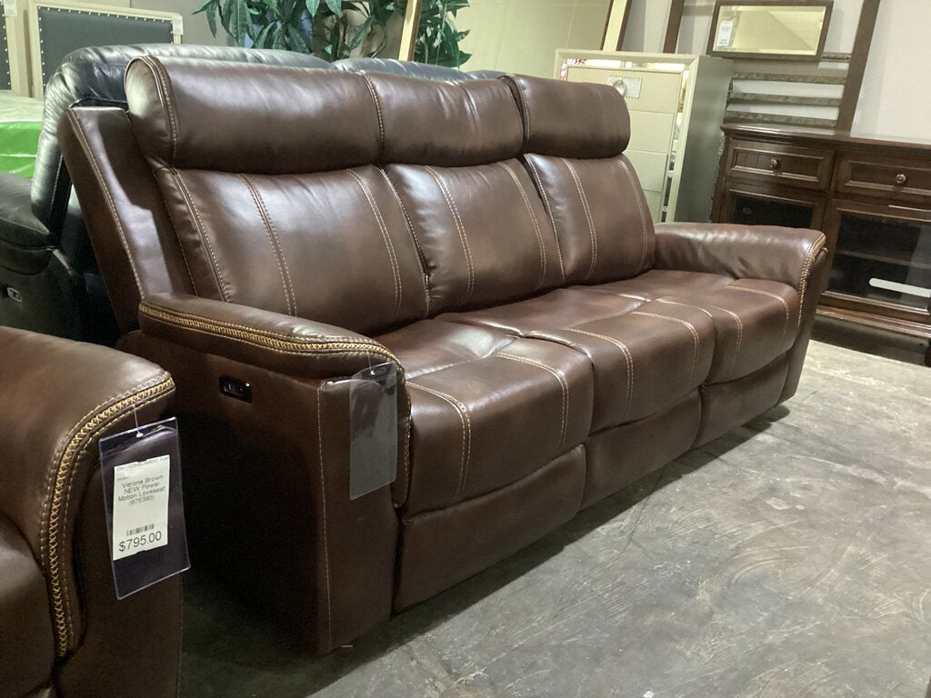 Verona Brown NEW Power Motion Sofa 85x36x42 (676390)