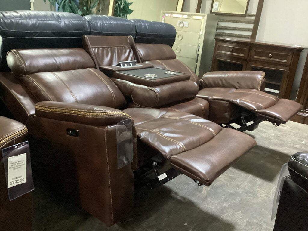Verona Brown NEW Power Motion Sofa 85x36x42 (676390)