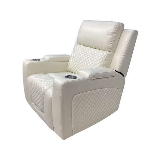 Boss White NEW Power Recliner w/LED (697192)