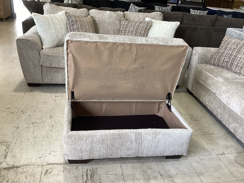 Ritz Taupe Storage Ottoman 40x24x18 (12506-5864)