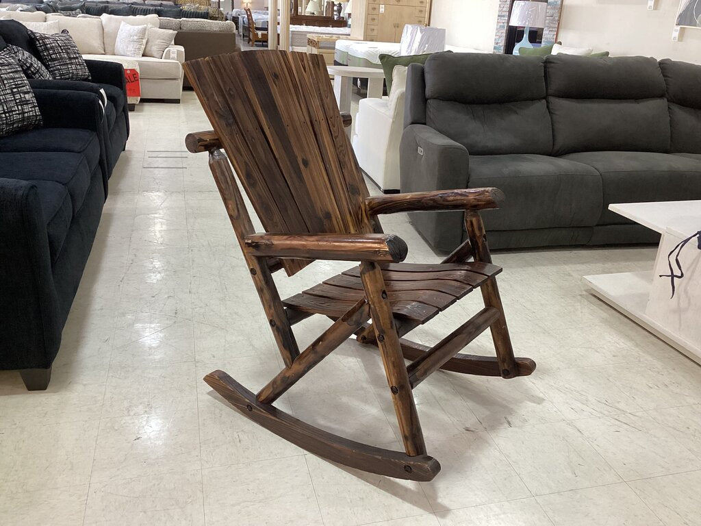85420 - Leigh Country Hickory Log Wood Rocking Chair 27x22x44