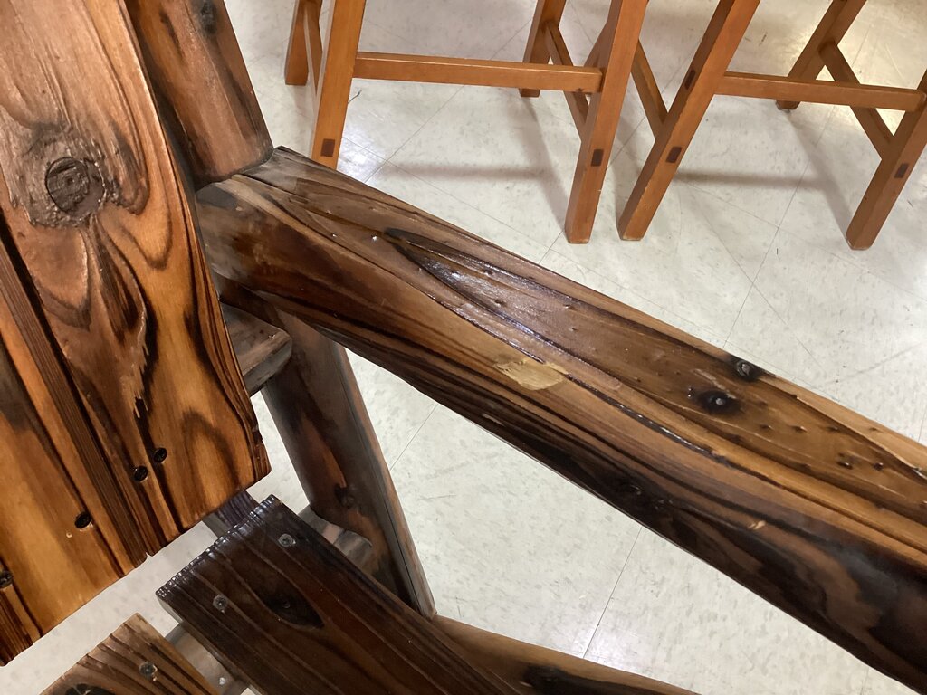 85420 - Leigh Country Hickory Log Wood Rocking Chair 27x22x44