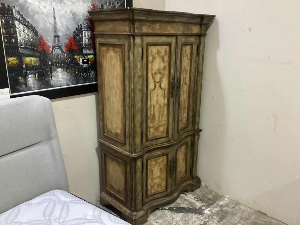 85426 - Ventian Style Decorated Serpentine Cabinet w/Multi Plug 43x29x79