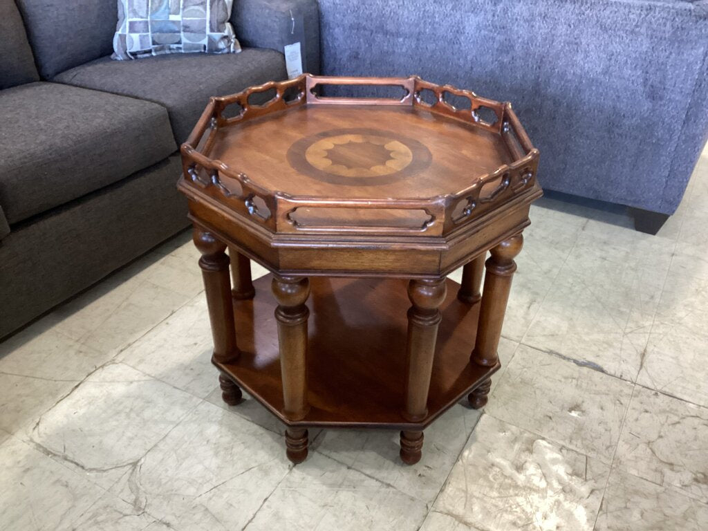 85415 - Octagonal Two-Tiered Side Table 28x28x27