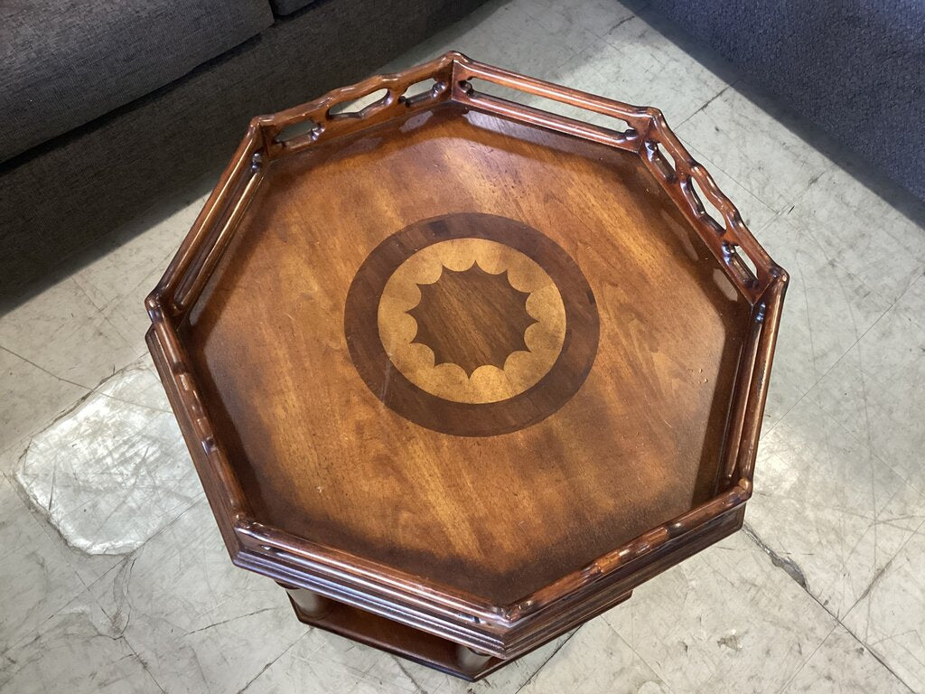 85415 - Octagonal Two-Tiered Side Table 28x28x27