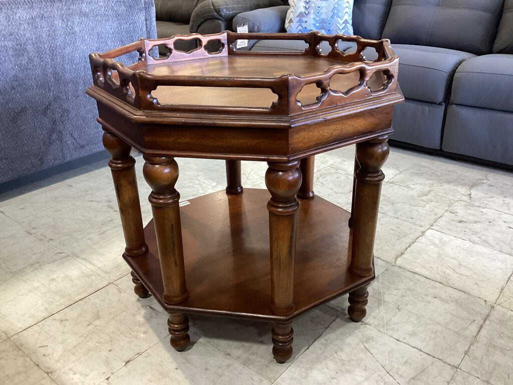 85415 - Octagonal Two-Tiered Side Table 28x28x27