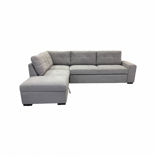 Harper NEW Light Gray Sleeper Sectional w/Storage Ottoman 120x63x38