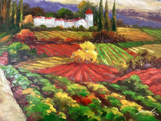 85496 (8536-12) Tuscan Landscape Framed Painting 56x44