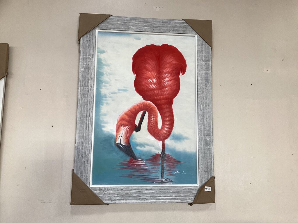 85476 (8535-7) Flamingo Framed Painting 32x44