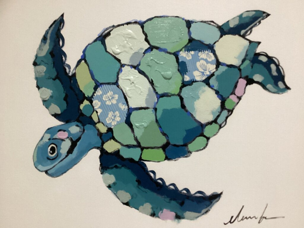 85472 (8535-3) Sea Turtle Framed Painting 32x28