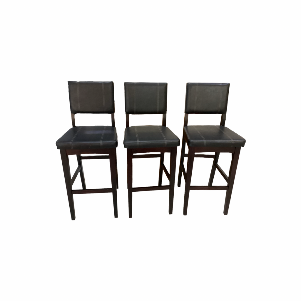 85515 - Set of 3 Padded Bar Stools 18x18x44