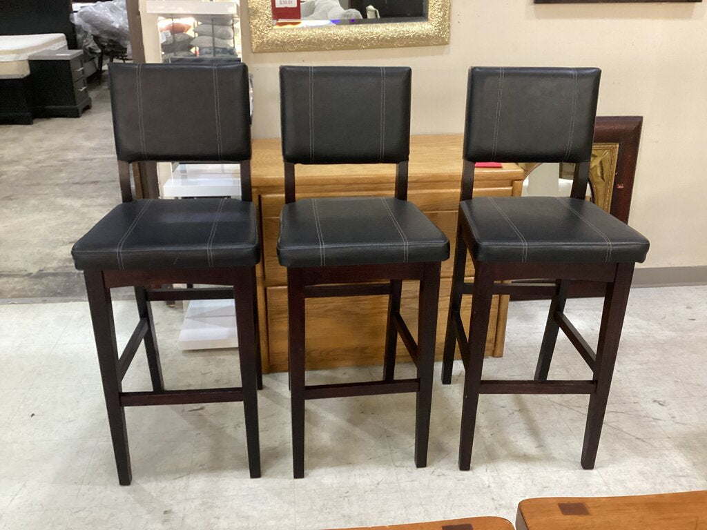 85515 - Set of 3 Padded Bar Stools 18x18x44