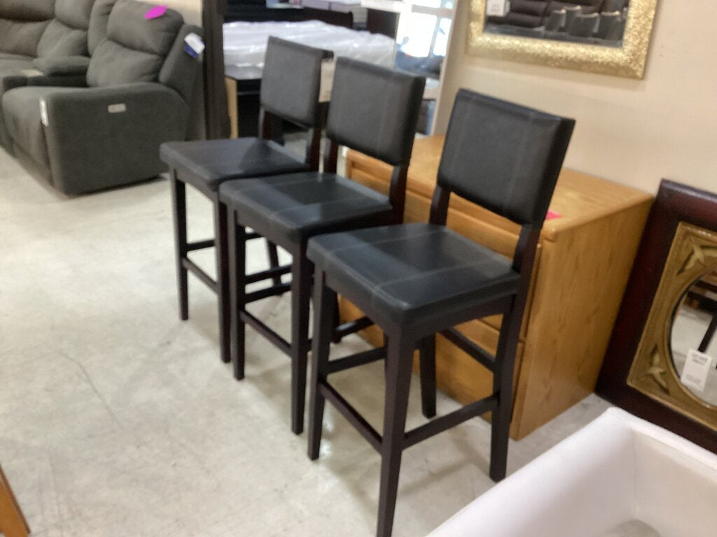 85515 - Set of 3 Padded Bar Stools 18x18x44