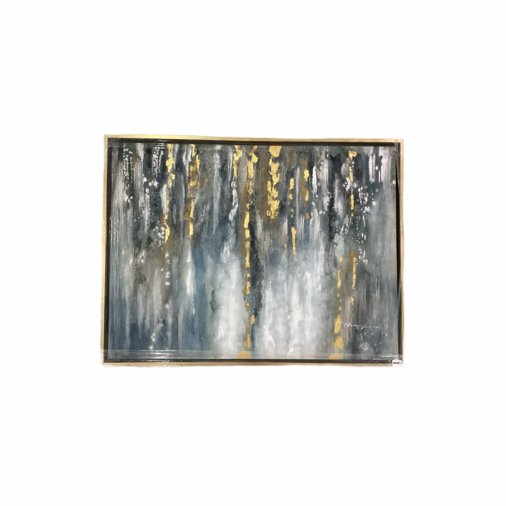 85481 (8535-12) Modern Blue and Gold Framed Painting 50x38