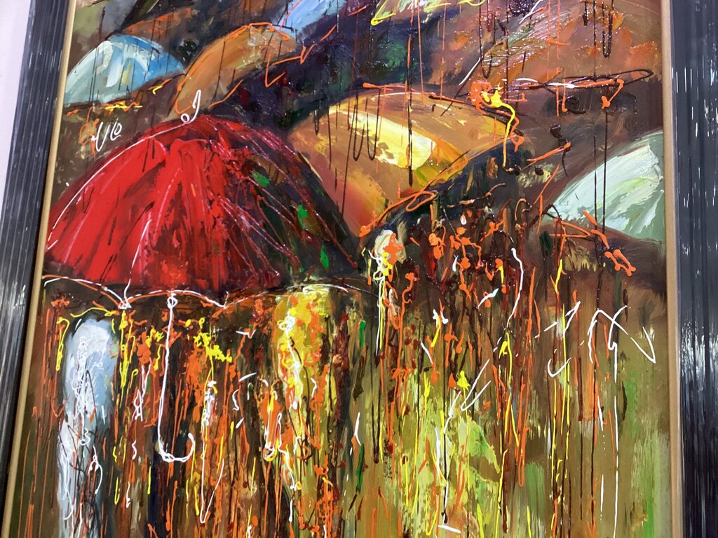 85490 (85490-6) Umbrellas Framed Painting 44x56