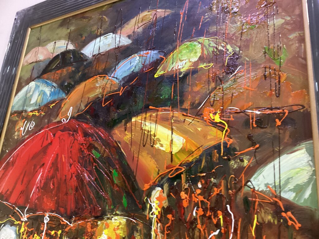 85490 (85490-6) Umbrellas Framed Painting 44x56