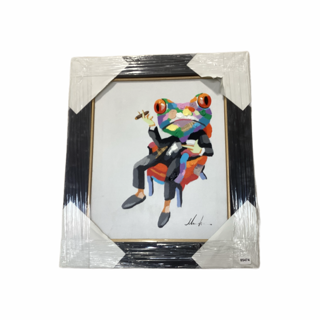 85474 (8535-5) Frog Chair Framed Painting 28x32