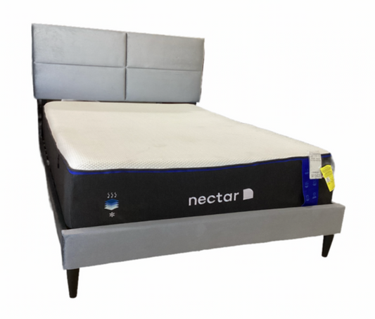 Silver Upholstered Queen Platform Bedframe 63x84x44 (CFS9426-Q)