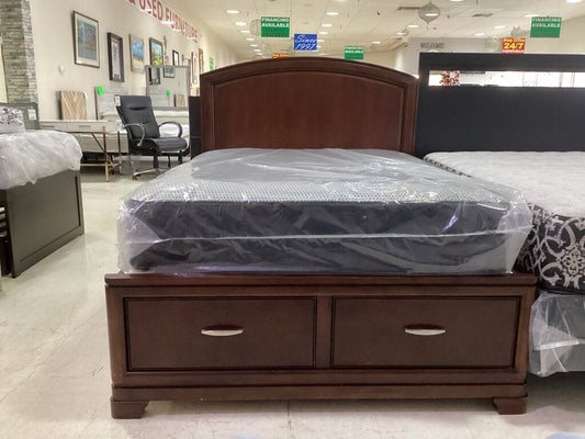 85552 Full Size Platform Bed w/Footboard Storage 57x80x53