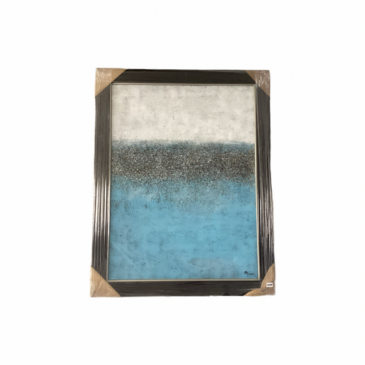 85488 (8536-4) Modern Blue and White Framed Painting 44x56