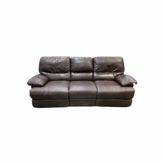 85582 Brown Leather Reclining Sofa 94x40x37